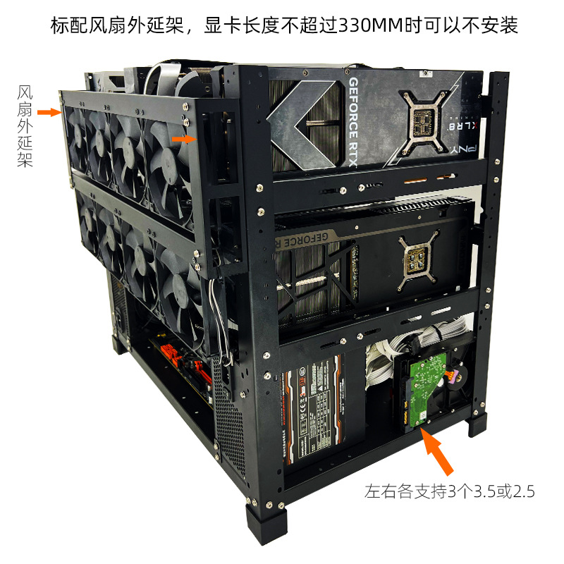 積み重ね可能なオープンエアGPUラック。6、8、10、12枚 - Gpu Mining Rig Frame 8 Gpu のレビューと価格